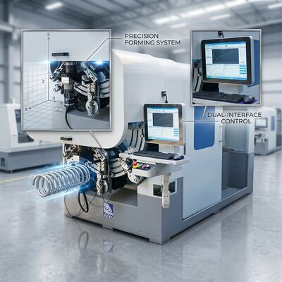 Μηχανή κάμψης ελατηρίων με CNC 12 Άξονες με Εύκαμπτο Κόφτη Ασφαλείας