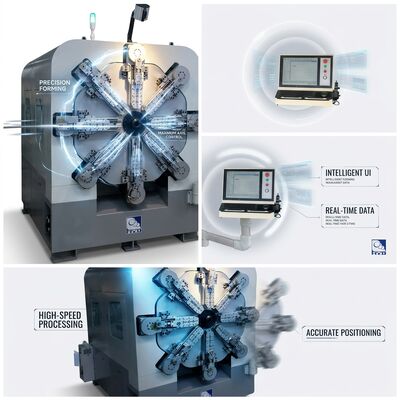 Μηχανή περιέλιξης CNC ελατηρίου 14 αξόνων χωρίς Camless με συρμάτινο περιστροφικό διαμορφωτή